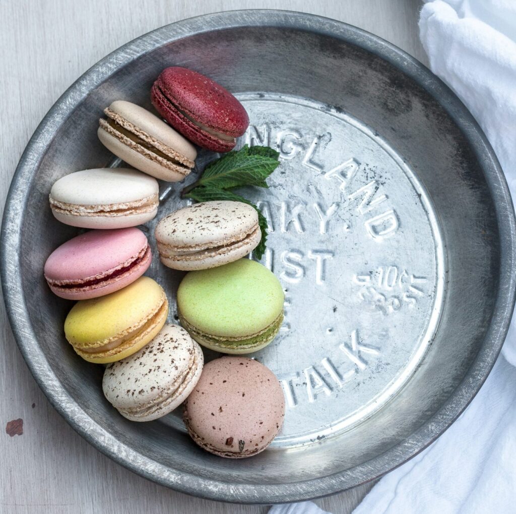 Plate of French macaroons